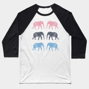 Elephant Pattern Baseball T-Shirt